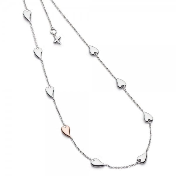 Desire Kiss Blush Heart 18" Station Necklace