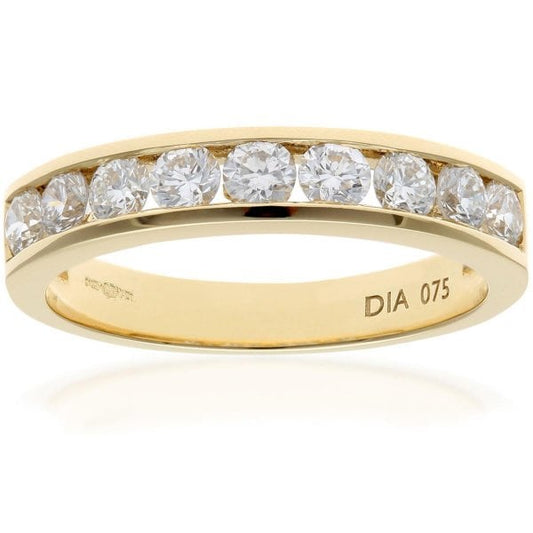 0.75ct Diamond, 18k Yellow Gold Ring - Size L