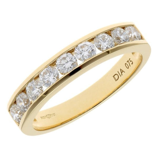 0.75ct Diamond, 18k Yellow Gold Ring - Size L