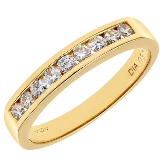 0.33ct Diamond, 18k Yellow Gold Ring - Size M
