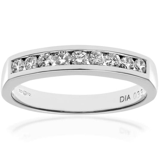 0.33ct Diamond, 18k White Gold Ring - Size N