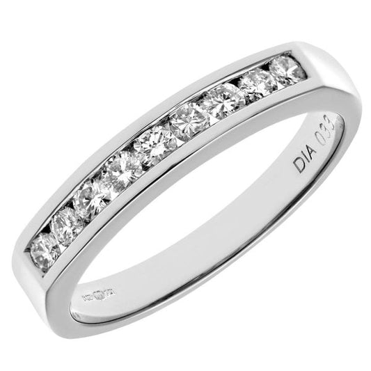 0.33ct Diamond, 18k White Gold Ring - Size N