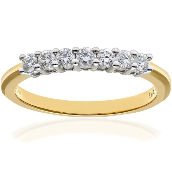 0.33ct Diamond, 18k Yellow Gold Ring - Size L