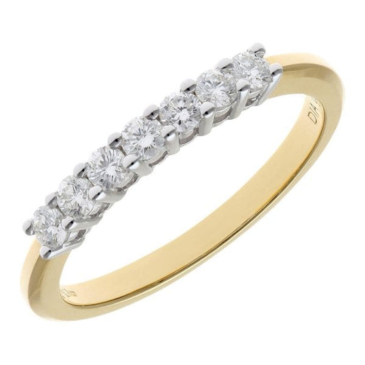 0.33ct Diamond, 18k Yellow Gold Ring - Size L