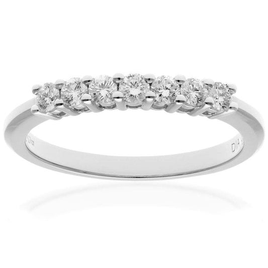 0.33ct Diamond, 18k White Gold Ring - SIZE N