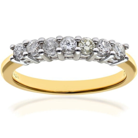 0.5ct Diamond, 18k Yellow Gold Ring - Size O