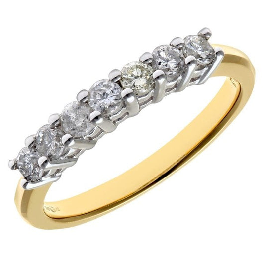 0.5ct Diamond, 18k Yellow Gold Ring - Size O