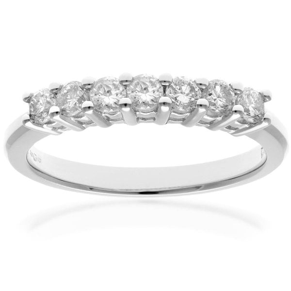 0.5ct Diamond, 18k White Gold Ring - Size L