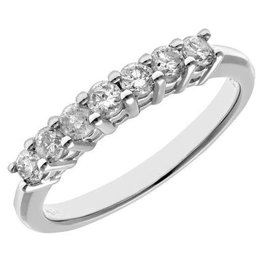 0.5ct Diamond, 18k White Gold Ring - Size L