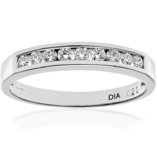 0.25ct Diamond, 18k White Gold Ring - Size M