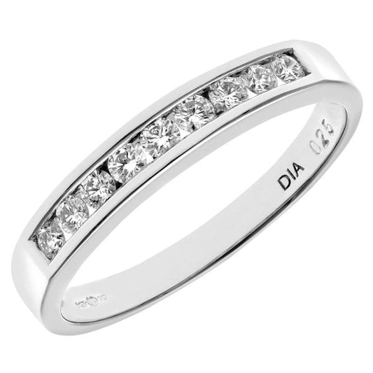 0.25ct Diamond, 18k White Gold Ring - Size M