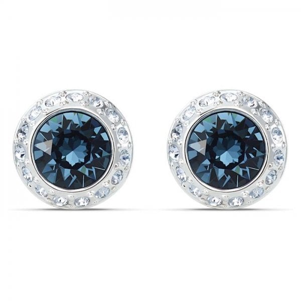 Angelic Blue Crystal Round Stud Earrings