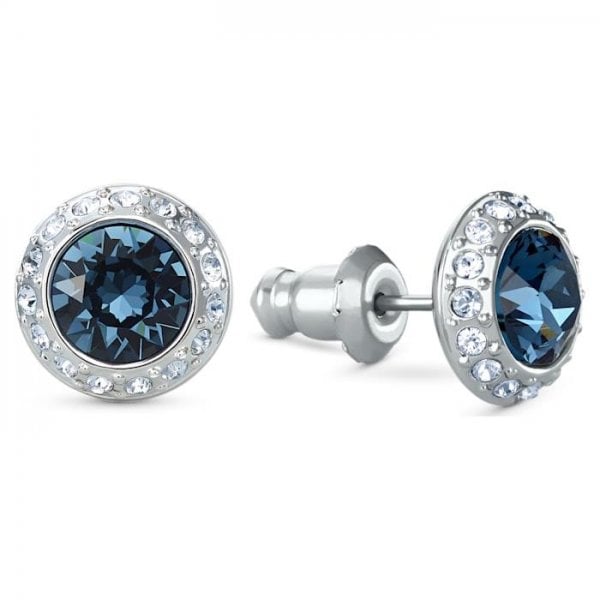 Angelic Blue Crystal Round Stud Earrings
