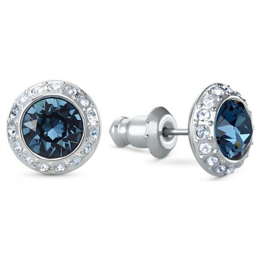Angelic Blue Crystal Round Stud Earrings