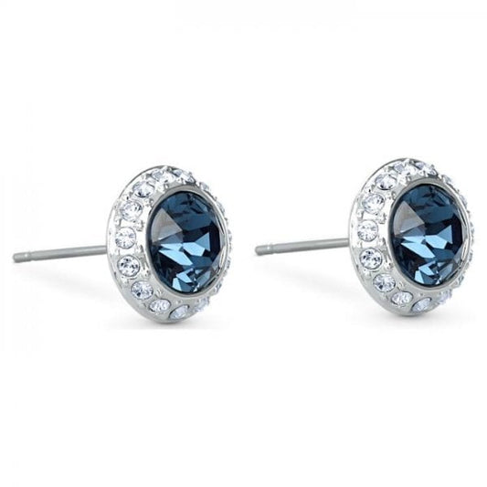 Angelic Blue Crystal Round Stud Earrings