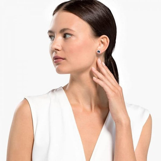 Angelic Blue Crystal Round Stud Earrings