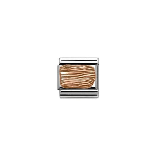 Classic Rose Gold Lines Charm