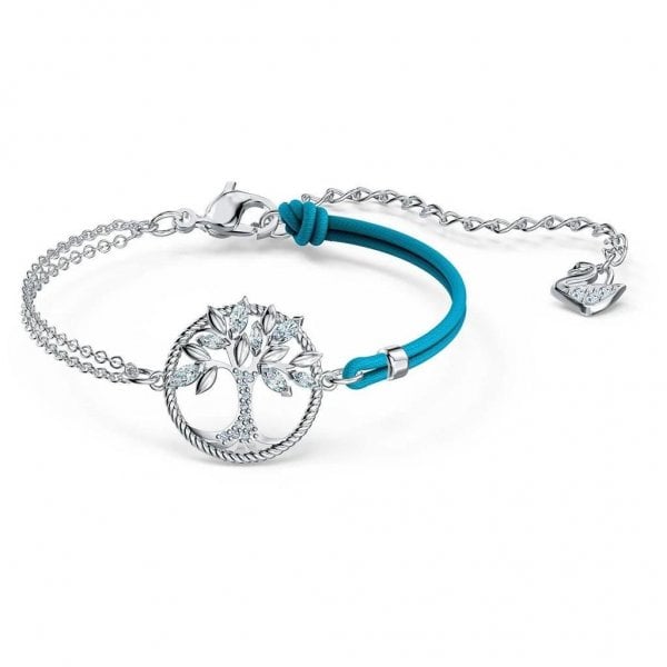 Symbolic Tree of Life Bracelet, Blue, Rhodium