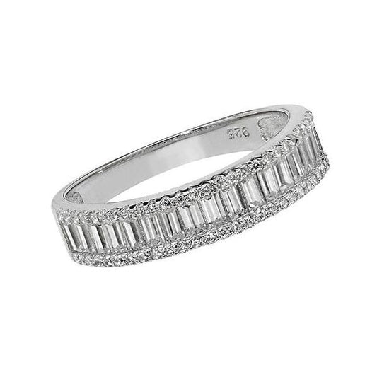 Silver Ladies CZ Ring SIZE J