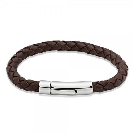 Dark Brown Leather Bracelet 23cm