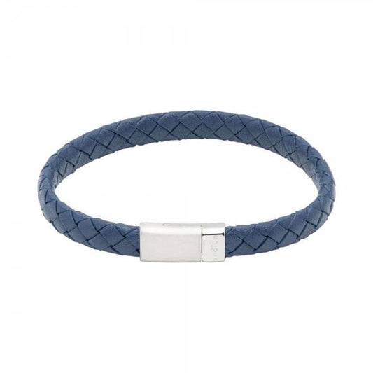 Navy Leather Bracelet 21cm
