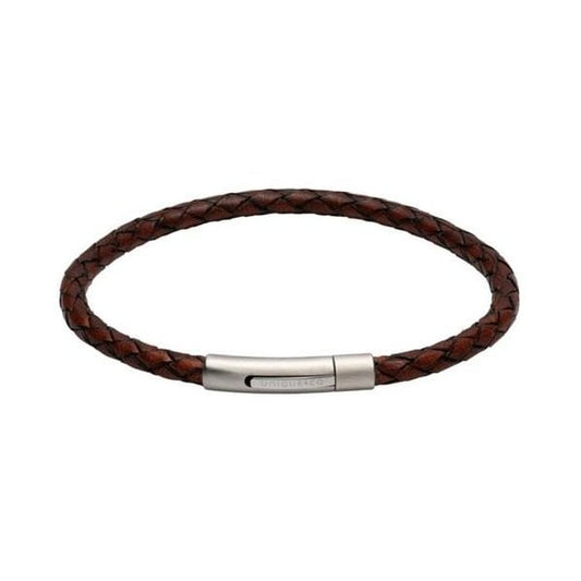 Antique Dark Brown Leather Bracelet 21cm
