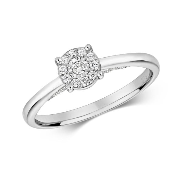 DIAMOND ILLUSION CLUSTER RING SIZE N