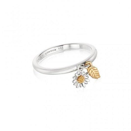 Daisy & Feather Ring - size small