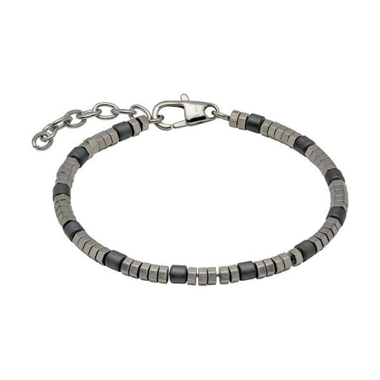 Stainless Steel & Grey Hematite Bracelet