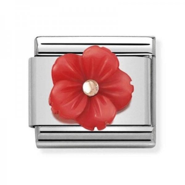 Flower in RED MOTHER OF PEARL