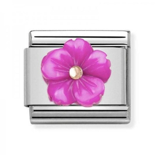 Classic Rose Gold Fuchsia Flower Charm