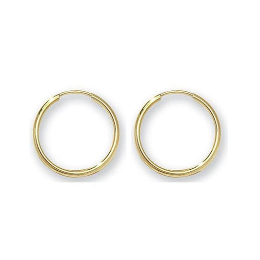 9ct Yellow Gold 14mm Sleepers