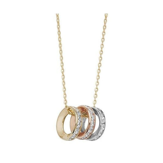 9ct Yellow Gold Ladies E Col Rings 18" Necklet