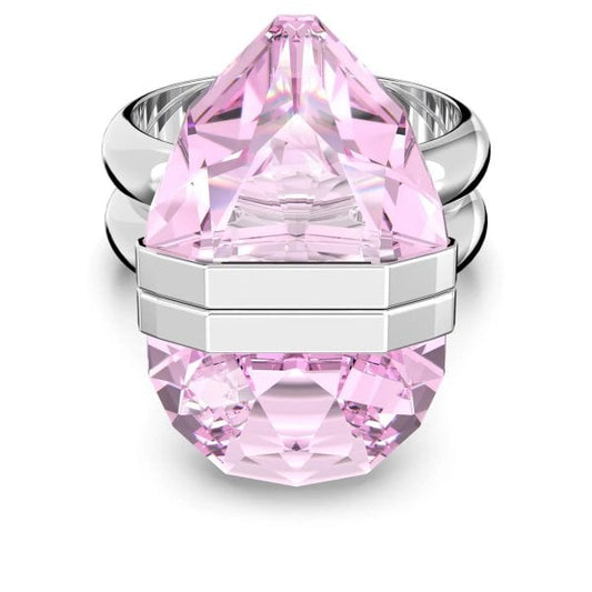 Lucent ring Magnetic, Pink, Rhodium plated size 58