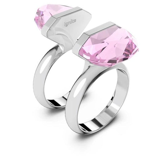 Lucent ring Magnetic, Pink, Rhodium plated size 58