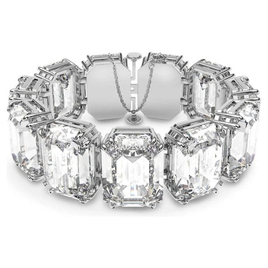 Millenia bracelet, Octagon cut crystals, White,