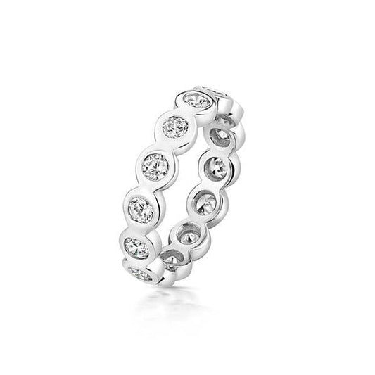 FLAT RUBOVER FULL SET CZ ETERNITY RING SIZE M