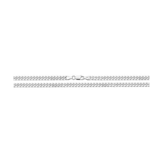 GENTS SILVER CLOSE CURB CHAIN 20"