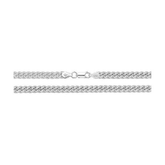 GENTS SILVER CLOSE CURB CHAIN NECKLACE 18"