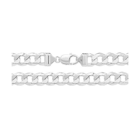 GENTS SILVER FLAT CURB CHAIN 20"