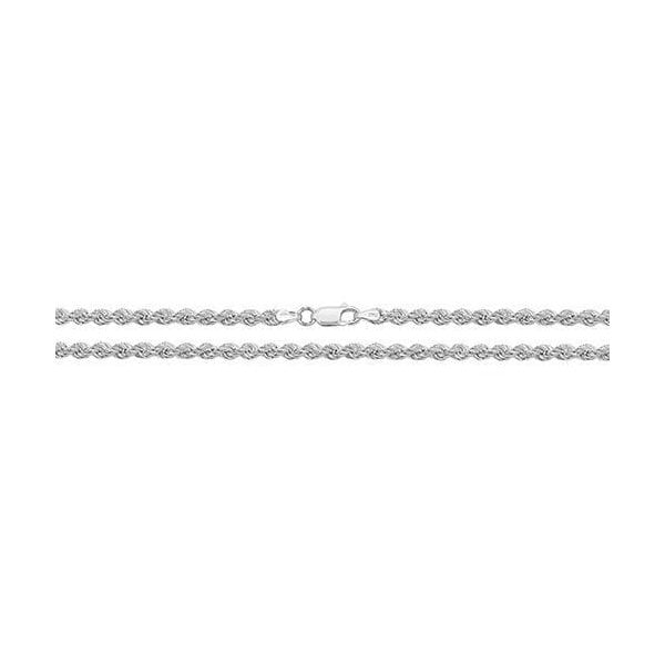 SILVER ROPE CHAIN NECKLACE 22"