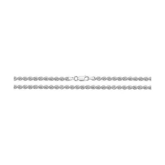 SILVER ROPE CHAIN NECKLACE 22"