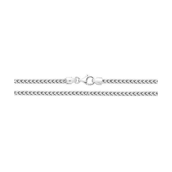 SILVER SQUARE RHODIUM FRANCO CHAIN 22"