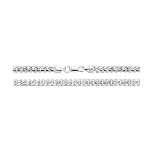 SILVER CURB CUBAN CHAIN 18"