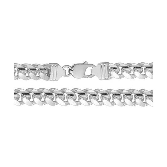 SILVER CURB CUBAN CHAIN 22"