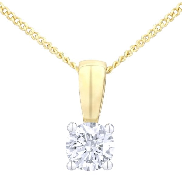 Claw Set Solitaire Pendant - Yellow Gold
