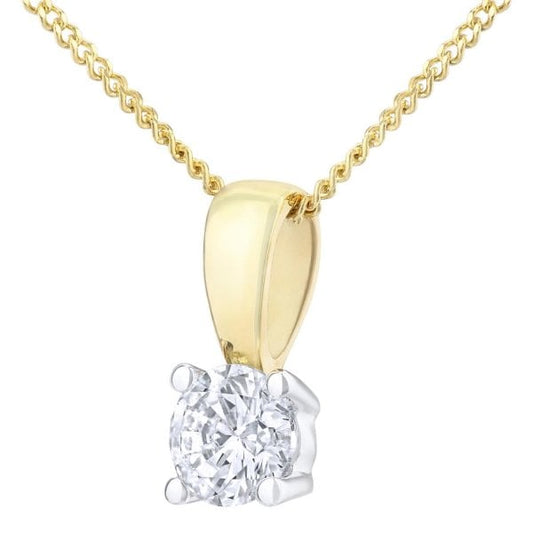 Claw Set Solitaire Pendant - Yellow Gold