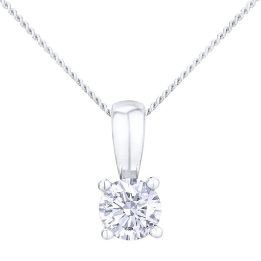 18k White Gold Solitaire Pendant