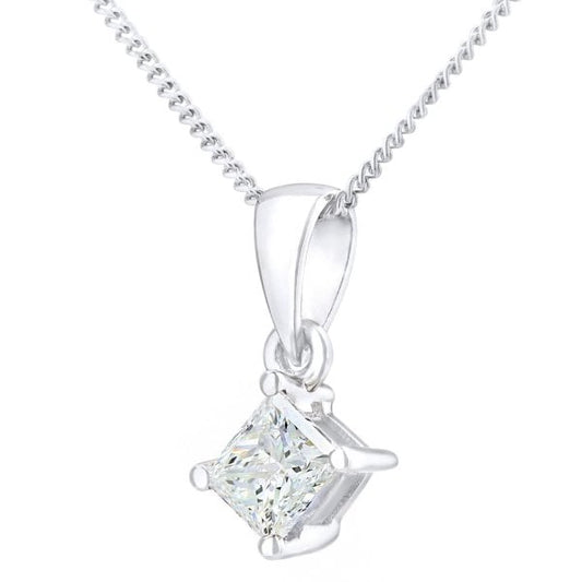 0.33ct Diamond, 18k White Gold Pendant