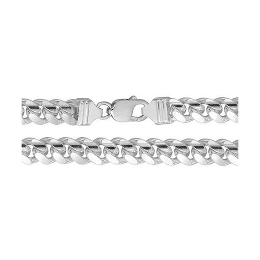 SILVER CURB CUBAN CHAIN 8"